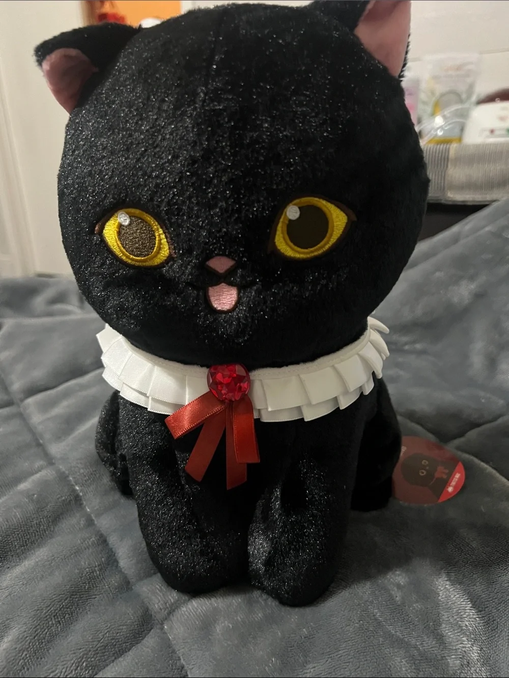 Mofusand black kitten big plush toy from Japan